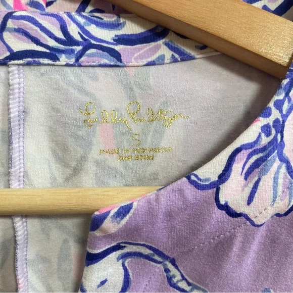 Lilly Pulitzer UPF 50+ Sophiletta Dress in Light Lilac Trunks In The Air, Size S - Picture 11 of 13